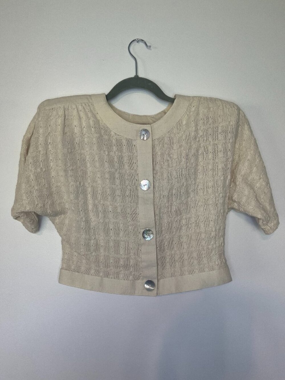 Jose Martinez Vintage Cream 100 Cotton Cardigan